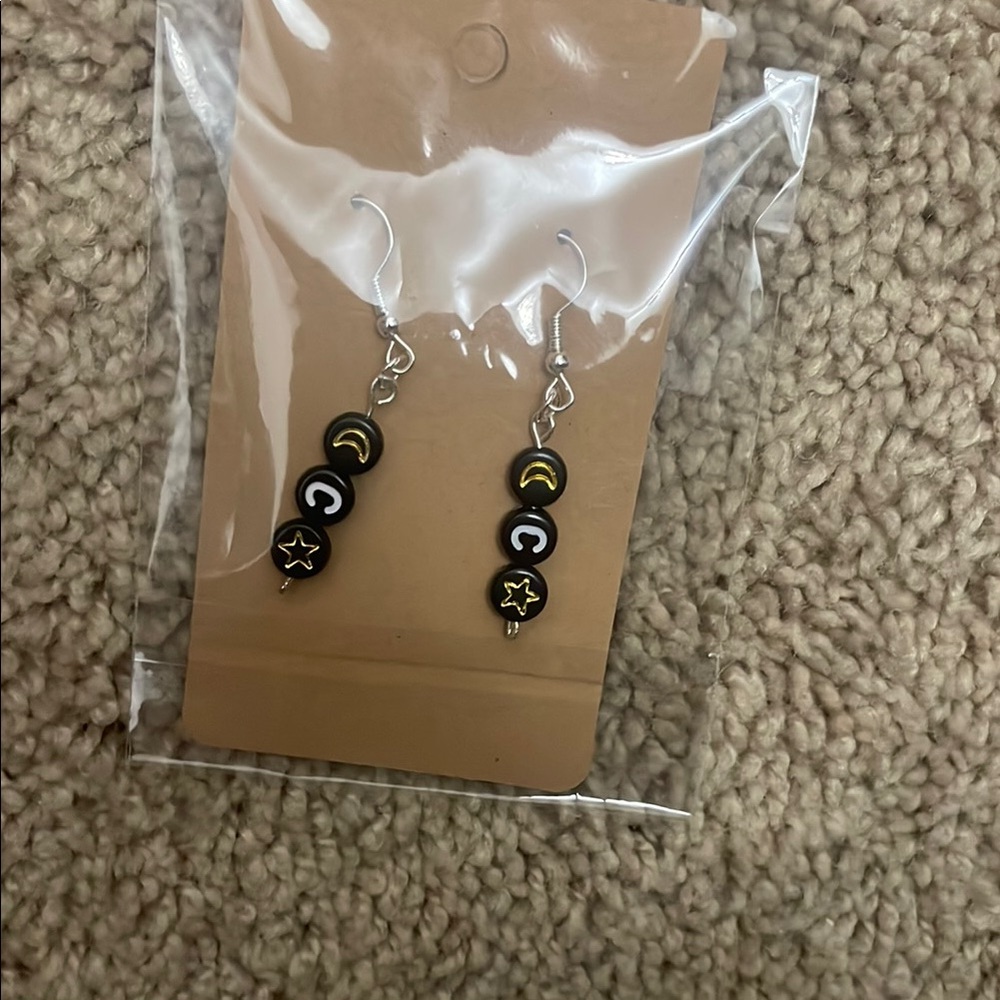 Moon and Star Dangle Earrings